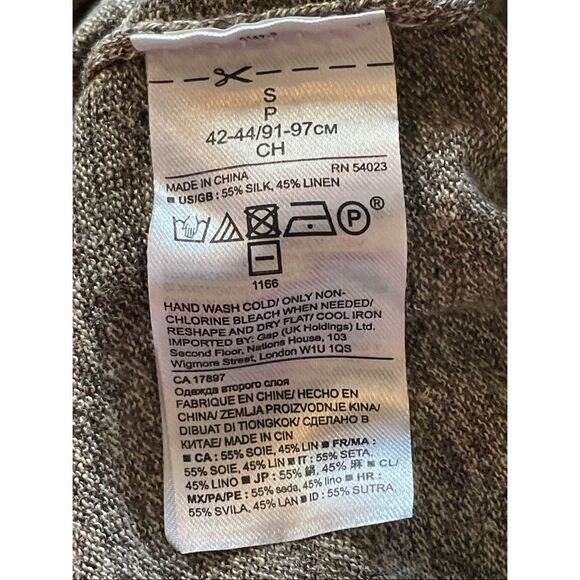 Crewneck Sweater with Long Sleeves and Ribbed Cuffs Linen Silk Men’s SZ Small - Picture 7 of 7